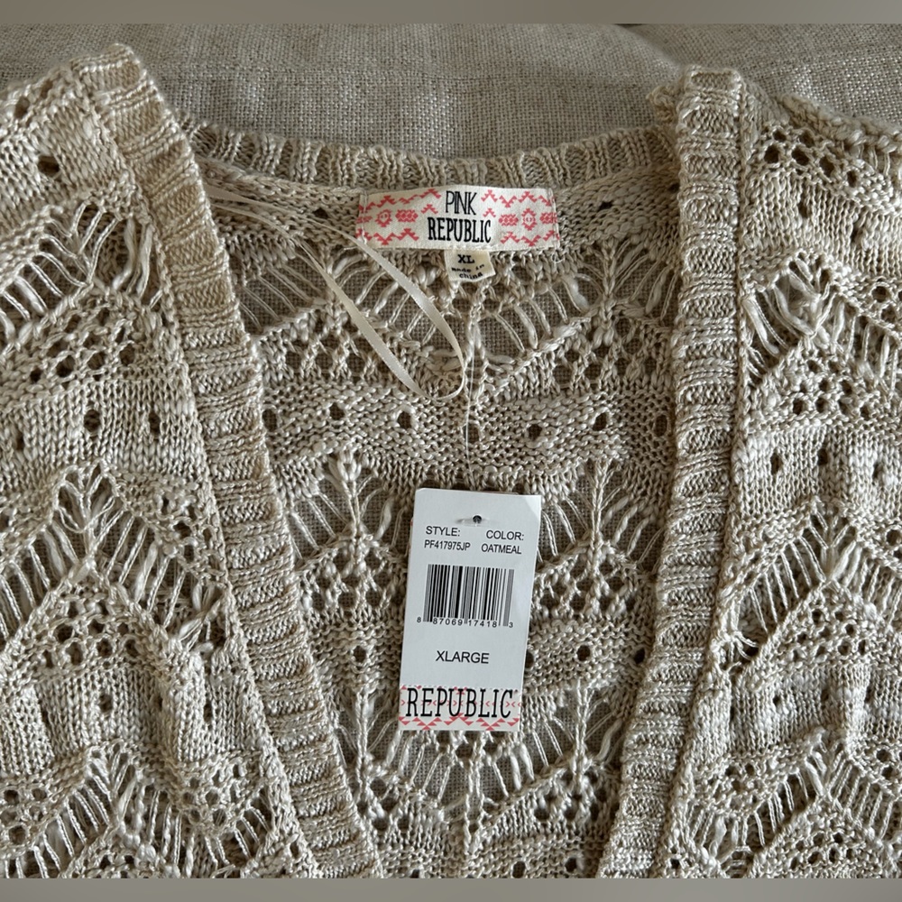 NWT Pink Republic crochet womens cardigan - Picture 2 of 5